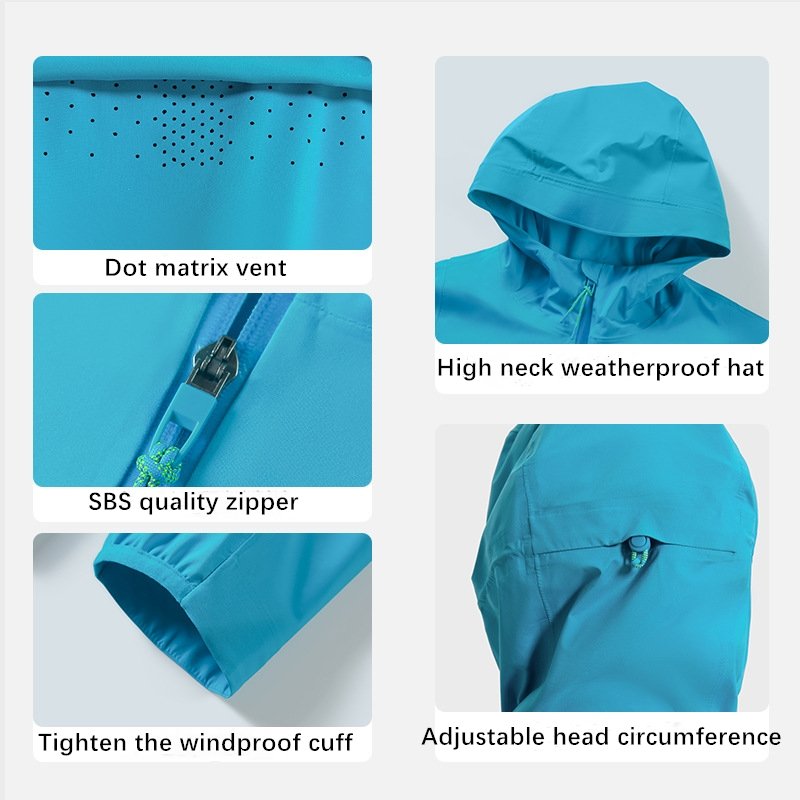 Xsunwing Wholesale Custom Logo Windproof waterproof Plain Jacket Women Half Zip Hood Pullover Anorak Windbreaker Jacket WDQ040