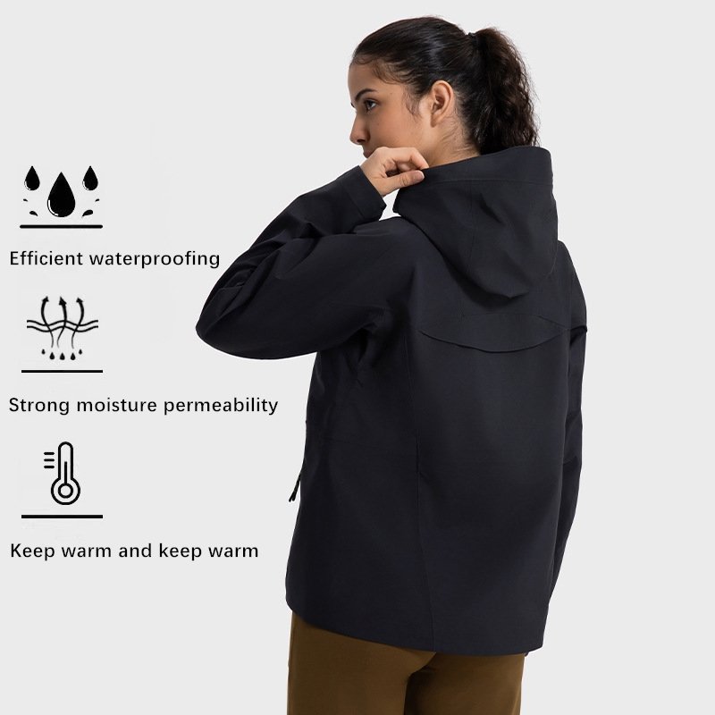Xsunwing Wholesale Custom Logo Windproof waterproof Plain Jacket Women Half Zip Hood Pullover Anorak Windbreaker Jacket WDQ040