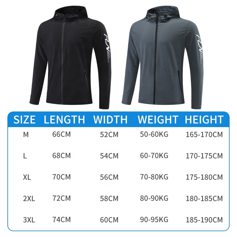 Spring Autumn Casual Tracksuit Men Outdoor Running Sport Jacket Waterproof Windproof Hooded Windbreaker Coats With Pocket 0991