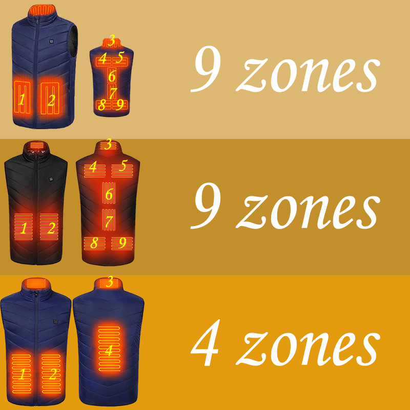USB 5V Battery Powered Heating Gilet Winter Windproof Sleeveless Heated Clothes Mens Heated Vest for Outside