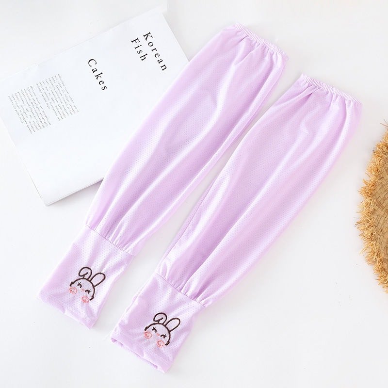 Hot Selling Fashionable Rabbit Ice Silk Loose Sleeves Cool Polyester Solid Color Arm Sleeves Women's Hiking Accessories