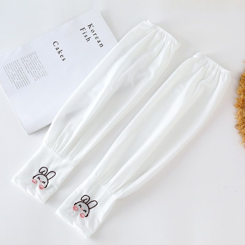 Hot Selling Fashionable Rabbit Ice Silk Loose Sleeves Cool Polyester Solid Color Arm Sleeves Women's Hiking Accessories