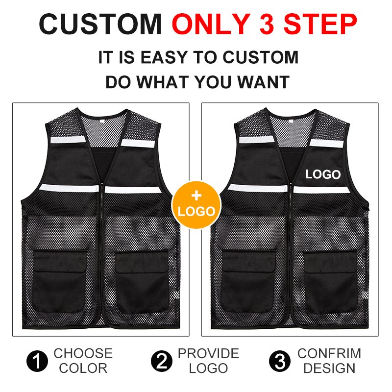 Hiking Pockets Reflective Tactical Motorcycle Travel Sports Training Vest Climbing Uniform for Men Fishing Waistcoat
