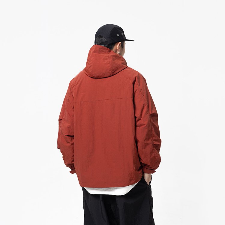 Autumn New Trendy Unisex Cotton Jacket Brand-Designed Contrasting Color Hooded Irregular Zipper Plus Size Oversized Pullover