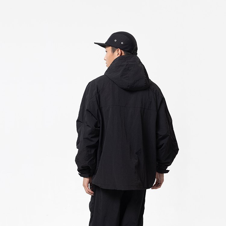 Autumn New Trendy Unisex Cotton Jacket Brand-Designed Contrasting Color Hooded Irregular Zipper Plus Size Oversized Pullover