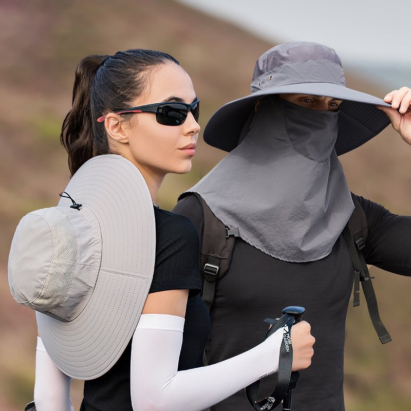 NEW Unisex Wide Brim Hiking and Fishing Hat with Neck Flap Fashion Quick Dry Sun Protection Outdoor Hats for Women