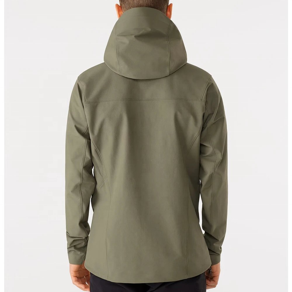 Custom mens outdoor waterproof windproof windbreaker hiking jacket breathable soft shell hooded rain jackets mountain coat