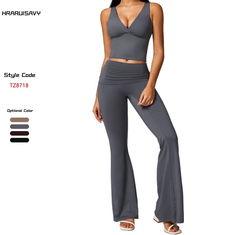 High Quality Sexy Beauty Back Gym Fitness Sets Women Quick Dry Tight Women's Yoga Suit Active Wear Women Set
