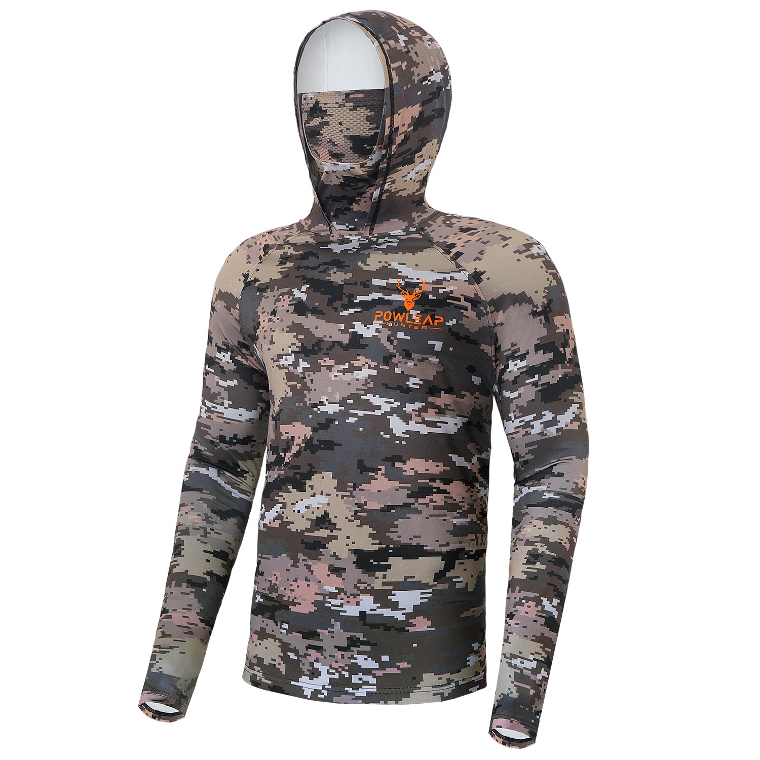 Best Selling Summer Quick Dry Camo Hunter Shooting Shirts Clothes OEM Custom Men's Hiking Hunting Hoodies with Face Cover