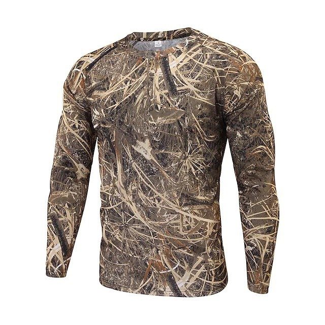 Camouflage Men's T-Shirts Long Sleeve Quick Drying Tactical T Shirt Men Clothing Training Hunting Camping Tees