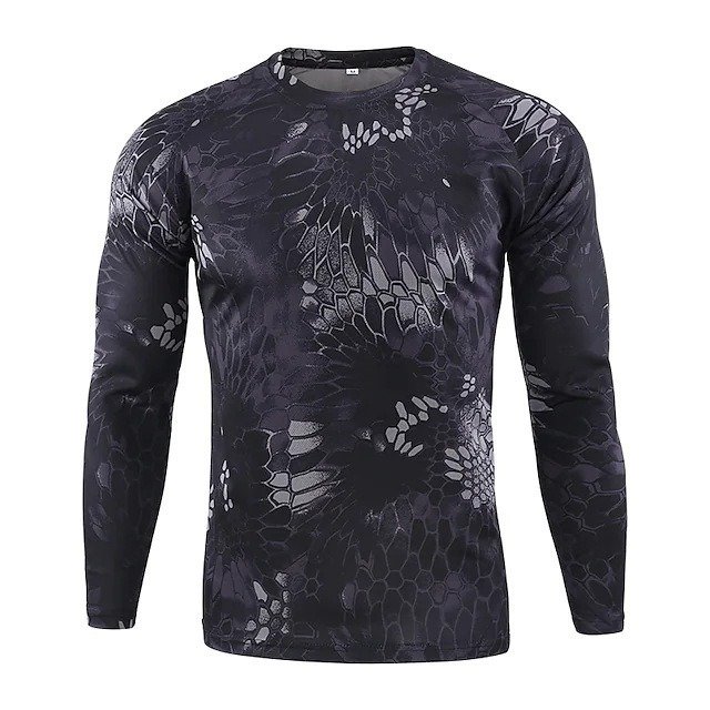 Camouflage Men's T-Shirts Long Sleeve Quick Drying Tactical T Shirt Men Clothing Training Hunting Camping Tees