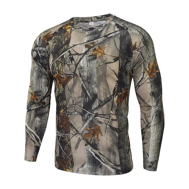 Camouflage Men's T-Shirts Long Sleeve Quick Drying Tactical T Shirt Men Clothing Training Hunting Camping Tees