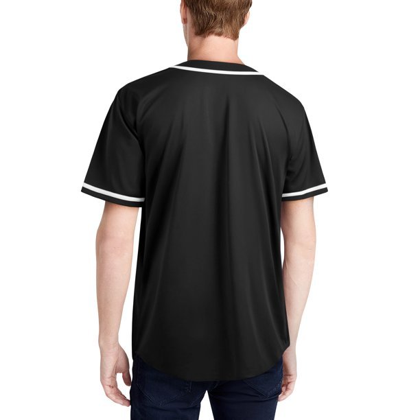 Baseball Jersey Black Gray Striped Style Faded Color Men Shirt Baseball