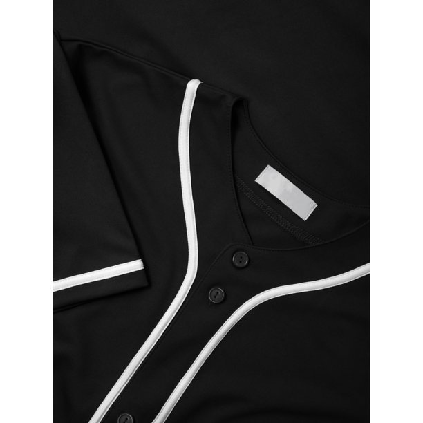 Baseball Jersey Black Gray Striped Style Faded Color Men Shirt Baseball