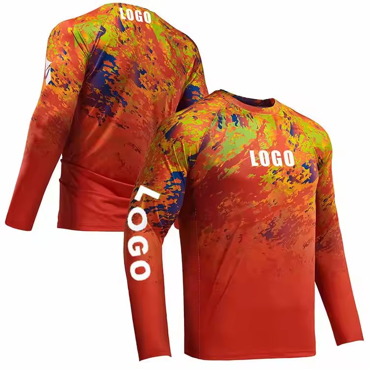 Long Sleeve Sun Protection Lightweight Outdoor Hiking fishing t Shirt custom quick dry polyester sublimated UPF50 Fishing hoodie