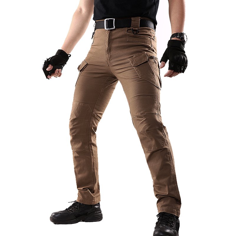 Men's plus size outdoor Cotton Canvas Elastic Fans Combat Tactical Cargo Trousers Hiking Hunting Working Pants for men