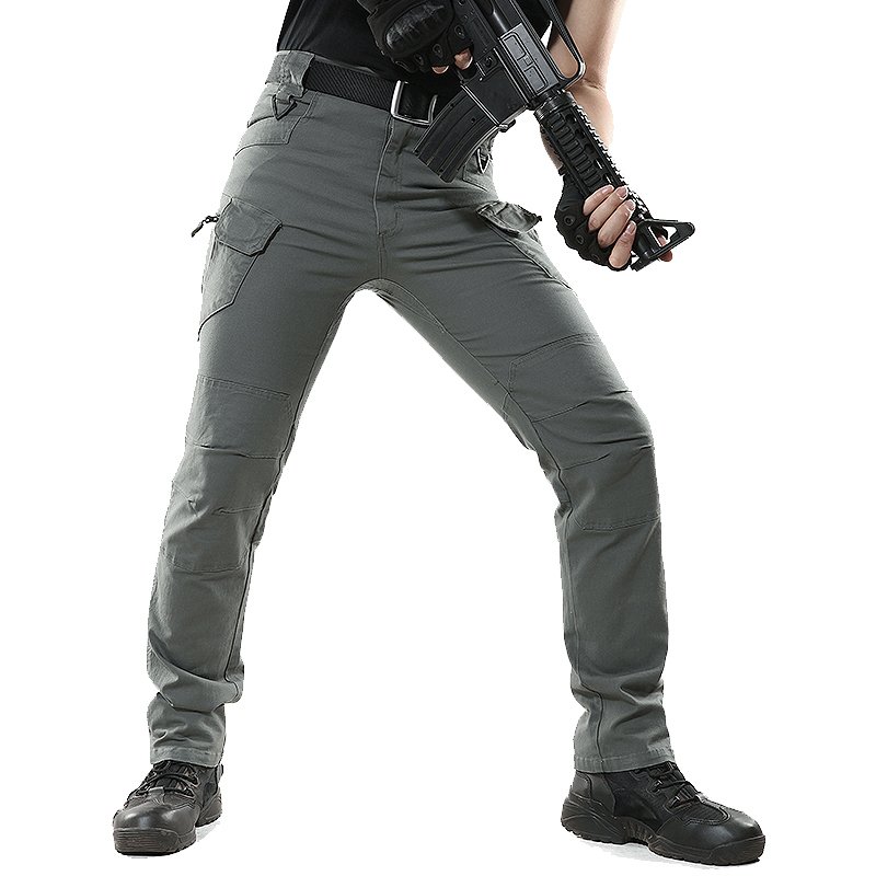 Men's plus size outdoor Cotton Canvas Elastic Fans Combat Tactical Cargo Trousers Hiking Hunting Working Pants for men