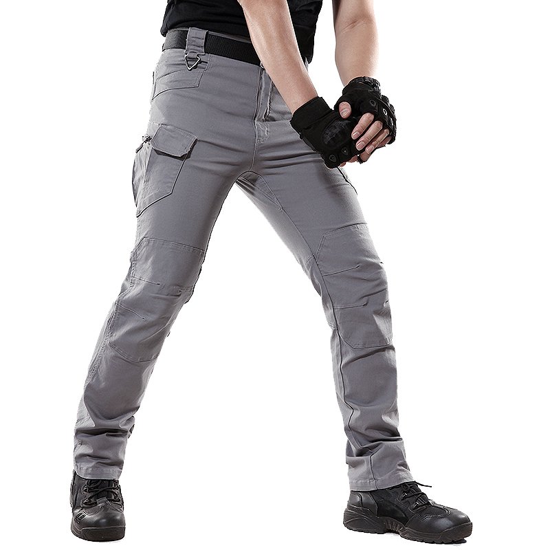 Men's plus size outdoor Cotton Canvas Elastic Fans Combat Tactical Cargo Trousers Hiking Hunting Working Pants for men