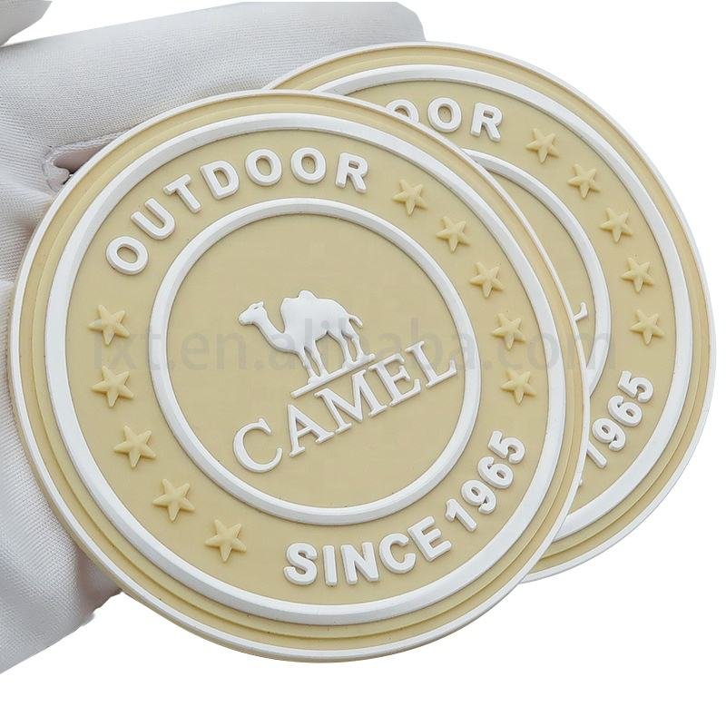 Custom durable rainproof PVC logo patch badge for outdoor hiking caps