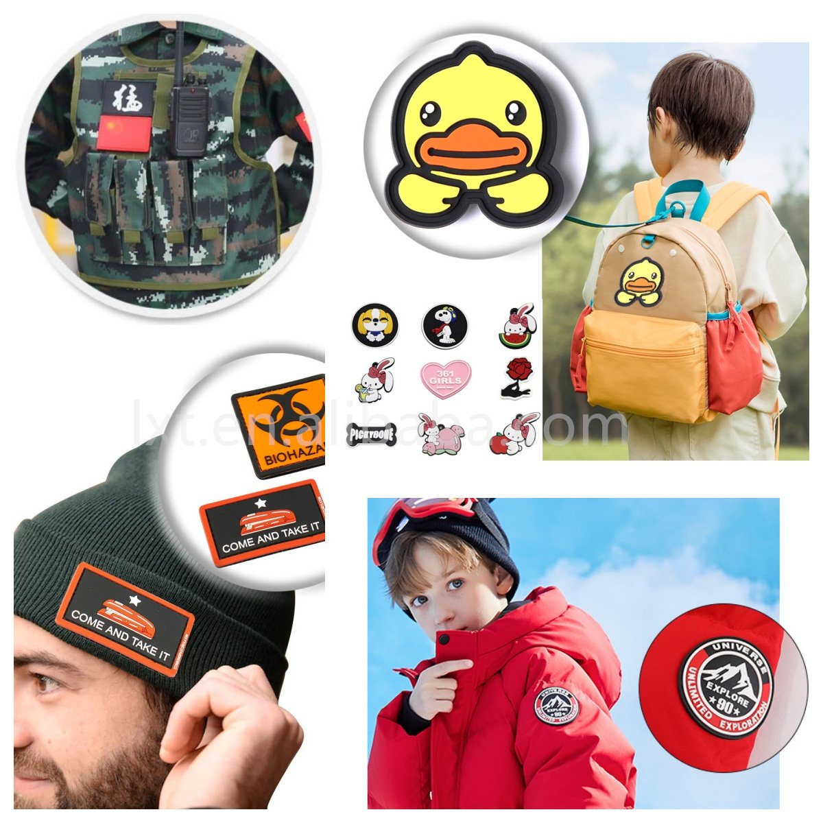 Custom durable rainproof PVC logo patch badge for outdoor hiking caps