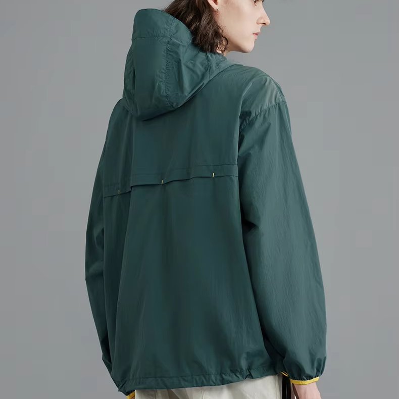 Spring men's jacket minimalist waterproof windproof jacket adjustable hem hooded stand up collar jacket casual men's clothing