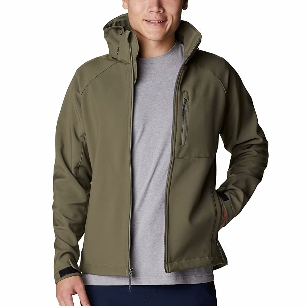 Men's Outdoor Windproof Stretch Hooded Outerwear Full Zip Soft shell Jacket men water proof jackets outer softshell