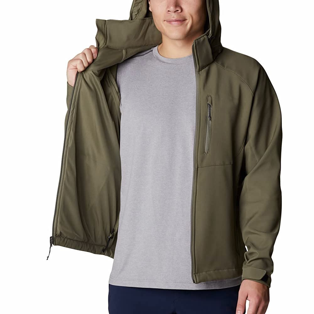 Men's Outdoor Windproof Stretch Hooded Outerwear Full Zip Soft shell Jacket men water proof jackets outer softshell