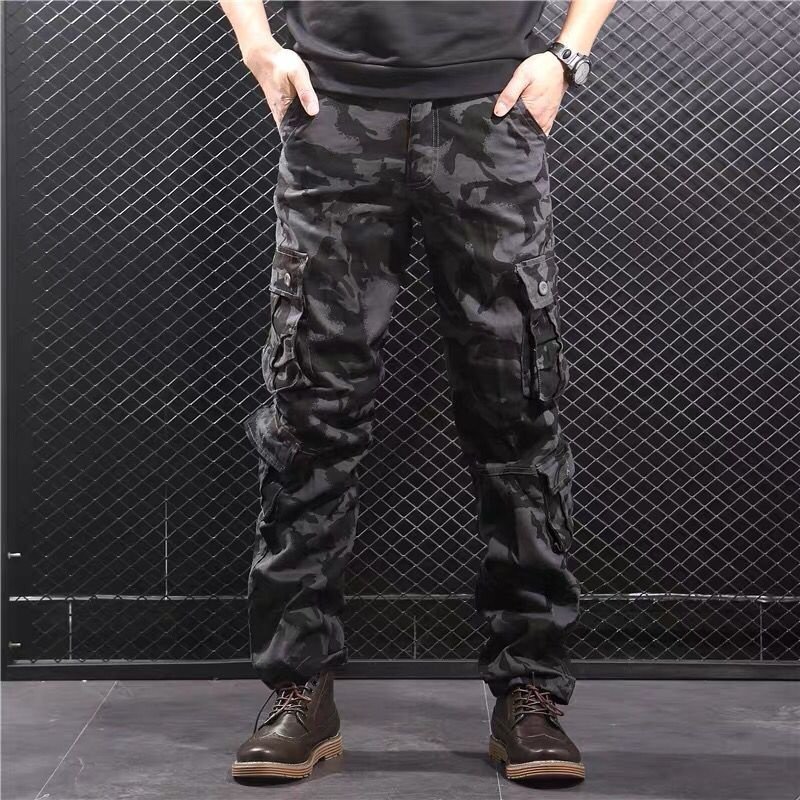Custom Wholesale Cotton Overalls Men Tactical Fitness Straight Men Pants Casual Camouflage Men Pants
