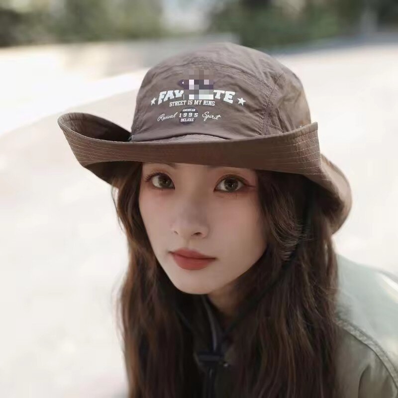 Factory 3D Embroidery Logo Caps Wide Brim Boonie Fishing Hat With Windproof Rope String Fisherman Hat With Custom Logo