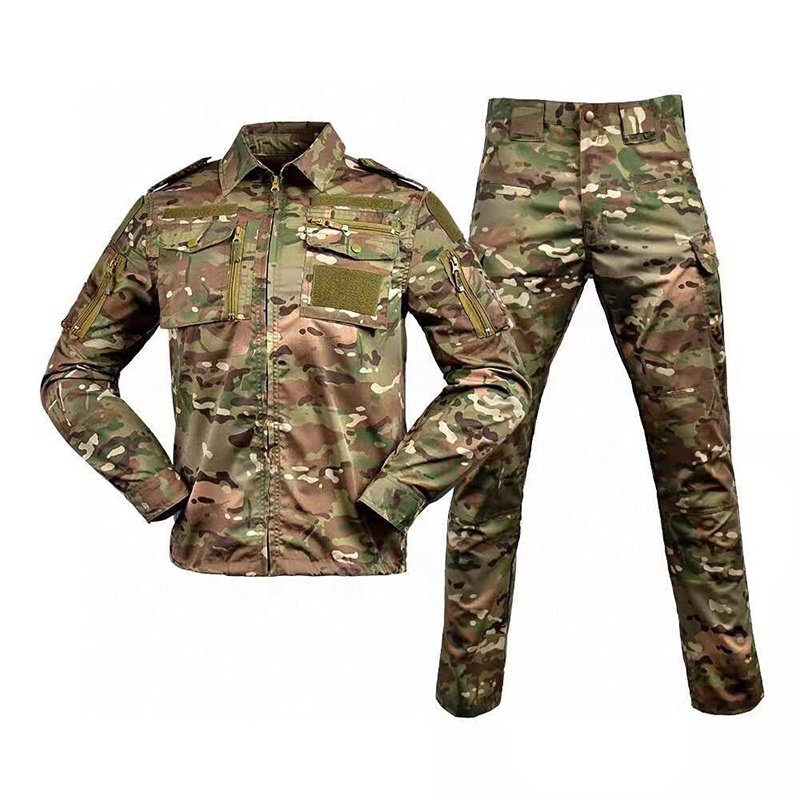 Outdoor sports activities camouflage shirt tactical pants / hiking clothing polyester/cotton uniform