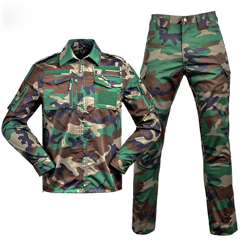 Outdoor sports activities camouflage shirt tactical pants / hiking clothing polyester/cotton uniform