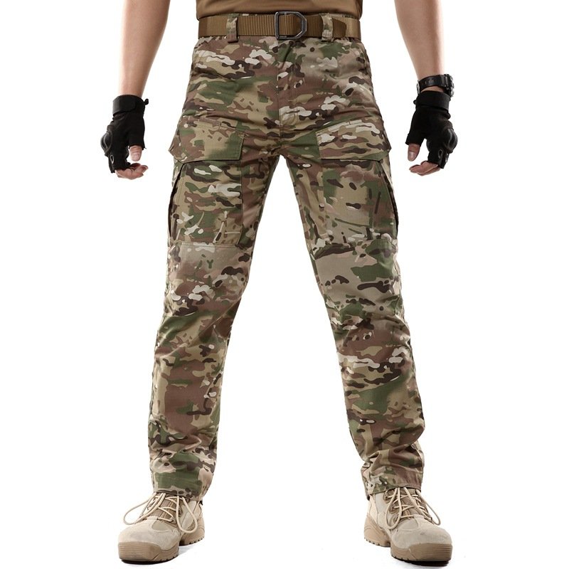 Men's Waterproof Rib Stop Tactical Pants Fans Combat Hiking Hunting Multi Pockets Worker Cargo Pant Trousers