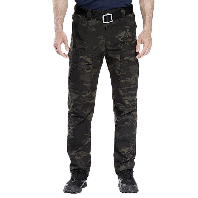 Men's Waterproof Rib Stop Tactical Pants Fans Combat Hiking Hunting Multi Pockets Worker Cargo Pant Trousers