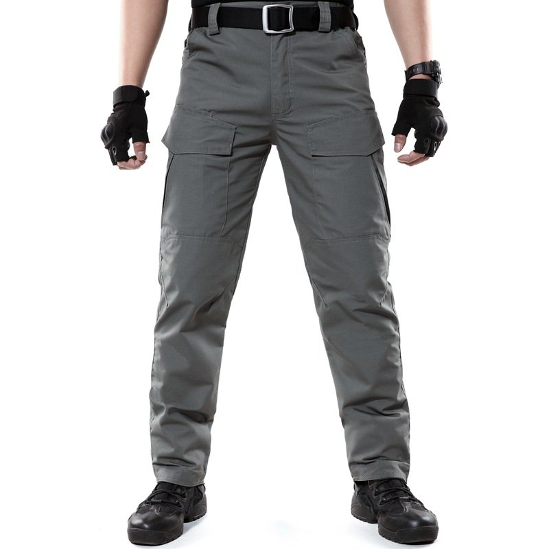Men's Waterproof Rib Stop Tactical Pants Fans Combat Hiking Hunting Multi Pockets Worker Cargo Pant Trousers