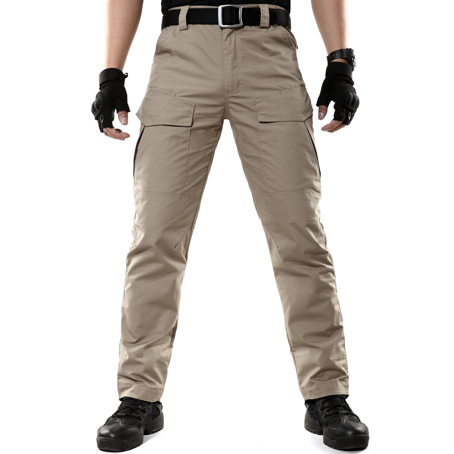 Men's Waterproof Rib Stop Tactical Pants Fans Combat Hiking Hunting Multi Pockets Worker Cargo Pant Trousers