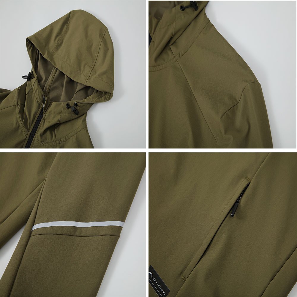 Men's Outdoor Sports Casual Set - Lightweight Waterproof Jacket and Pants for Hiking, Running, and Everyday Wear