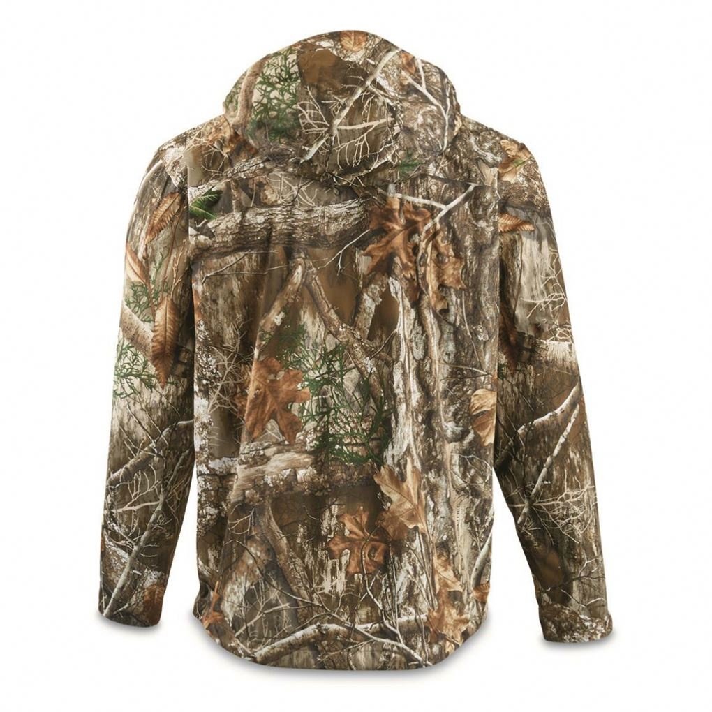Men's Real-Tree Camo Soft Shell Jacket Outdoor Camouflage Hunting Hooded Coat waterproof jacket