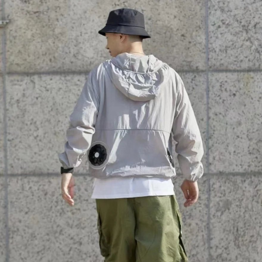 Custom outside summer sunscreen jacket outdoor hiking jacket man lightweight cooling clothing air-condition with fan jacket