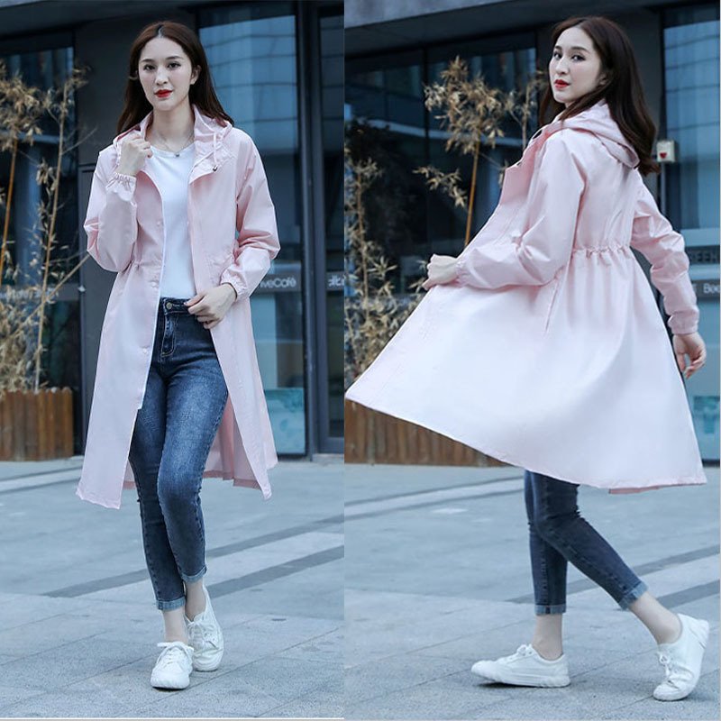 Ladies Rain Coat Waterproof Rainproof Long Rain Poncho Coat Travel Polyester Cloth Thin Ladies Plastic Pvc Raincoats RAINWEAR