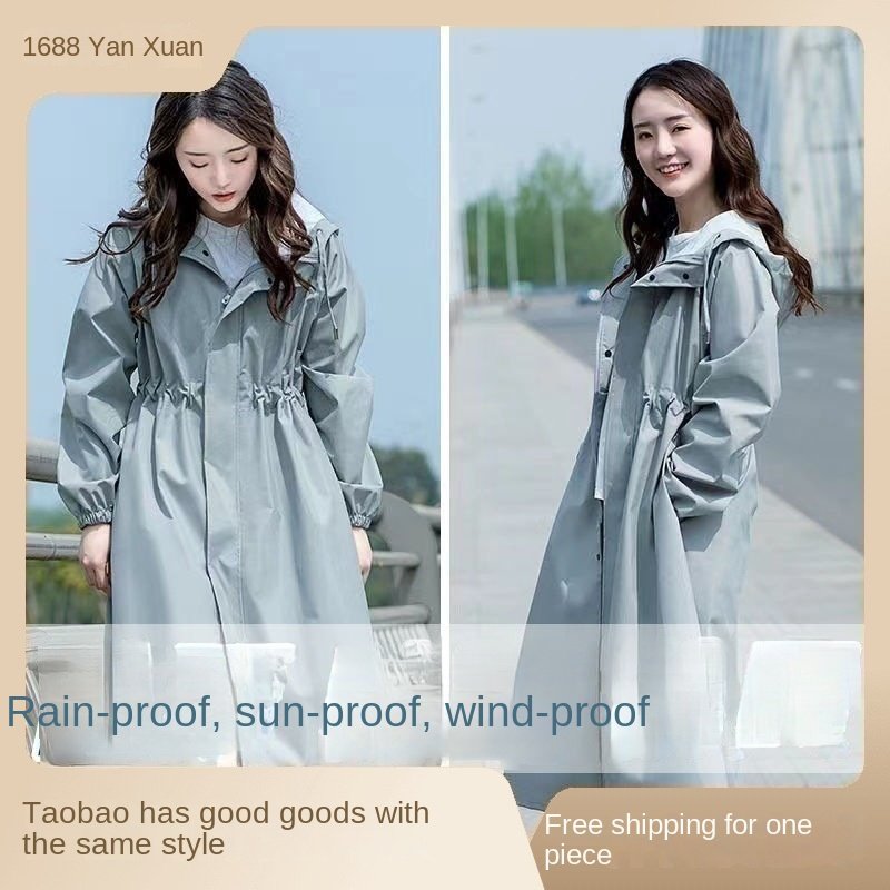 Ladies Rain Coat Waterproof Rainproof Long Rain Poncho Coat Travel Polyester Cloth Thin Ladies Plastic Pvc Raincoats RAINWEAR