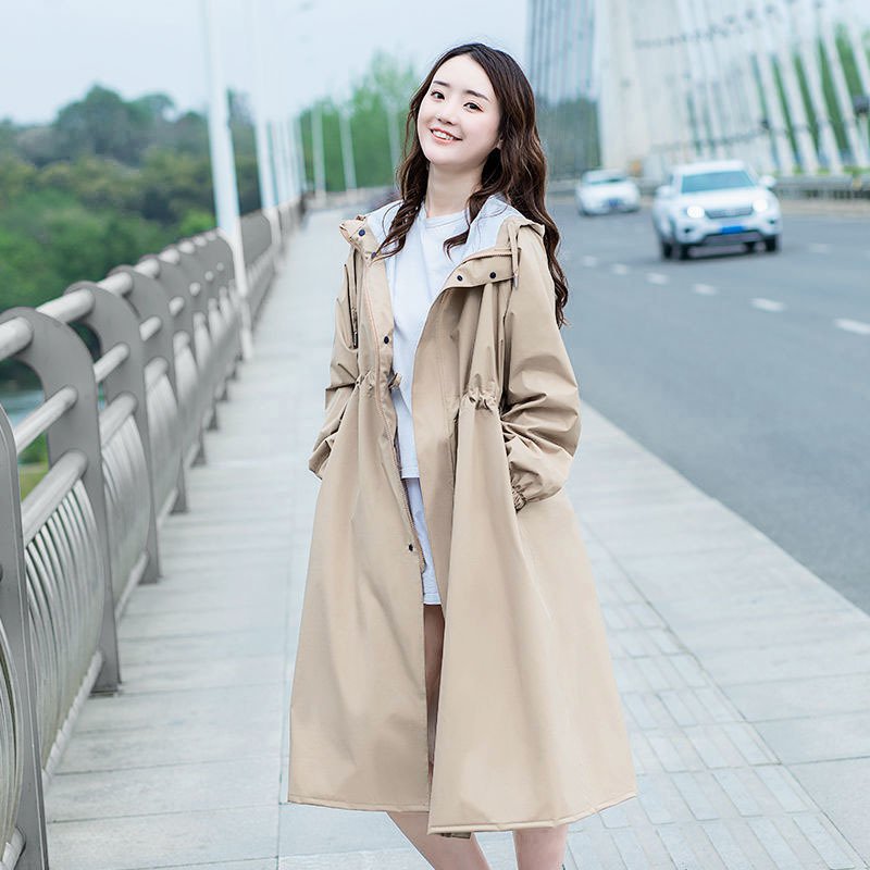 Ladies Rain Coat Waterproof Rainproof Long Rain Poncho Coat Travel Polyester Cloth Thin Ladies Plastic Pvc Raincoats RAINWEAR