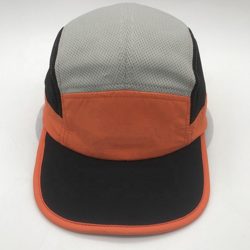 custom sun protective lightweight breathable 7/8 panel trail runner sport caps running hiking quick dry athletic mesh camp hat