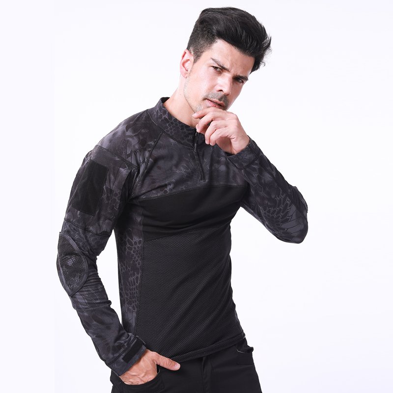 Tactical Shirt Long Sleeve Shirt Top Camo Hunting Outdoor Cycling Hunting hiking