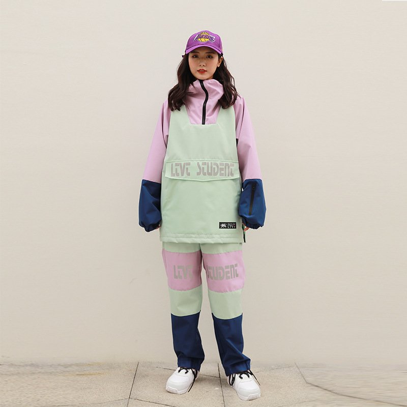 Custom Snow Wear Snowboard Jacket and Bib Pants Overalls Suit plus size Sport Waterproof Windbreaker Ski Suits For Women Men