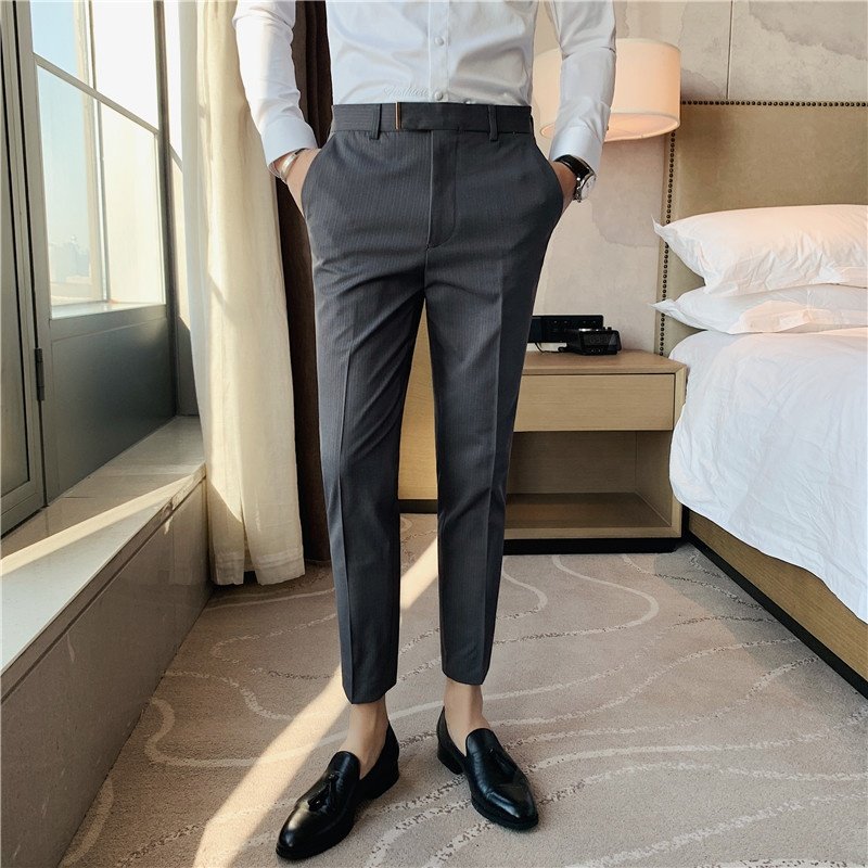 Mens Stretch Skinny Flat-Front Fashion Style Comfy Solid Casual Slim Fit Business Dress Chinos Pants