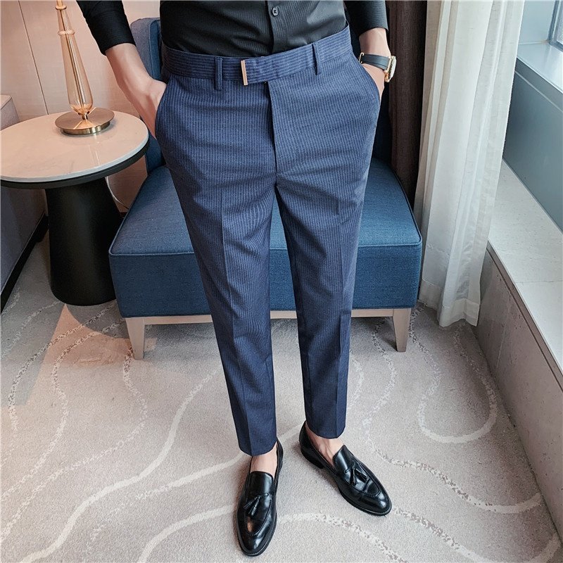 Mens Stretch Skinny Flat-Front Fashion Style Comfy Solid Casual Slim Fit Business Dress Chinos Pants