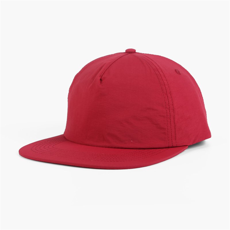 Custom Lightweight Camp Cap Snapback Hat for Men Women Solid Color Nylon Quick Dry Unstructured 5 Panel Flat Brim Baseball Cap