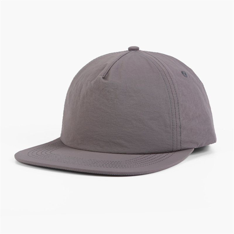 Custom Lightweight Camp Cap Snapback Hat for Men Women Solid Color Nylon Quick Dry Unstructured 5 Panel Flat Brim Baseball Cap