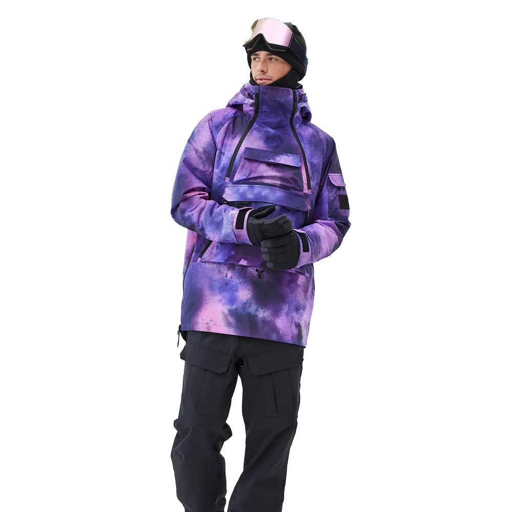 Hot Sale Digital Printed Fully Taped Waterproof Ski Jackets For Men Custom Double Pocket Mountain Hiking Jackets For Men