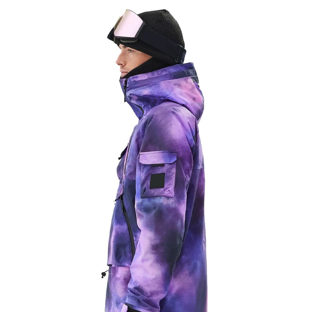 Hot Sale Digital Printed Fully Taped Waterproof Ski Jackets For Men Custom Double Pocket Mountain Hiking Jackets For Men
